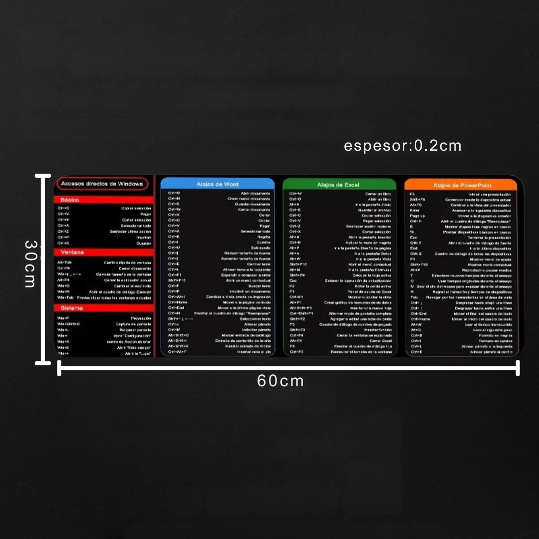 MousePad Con Atajos Para Excel