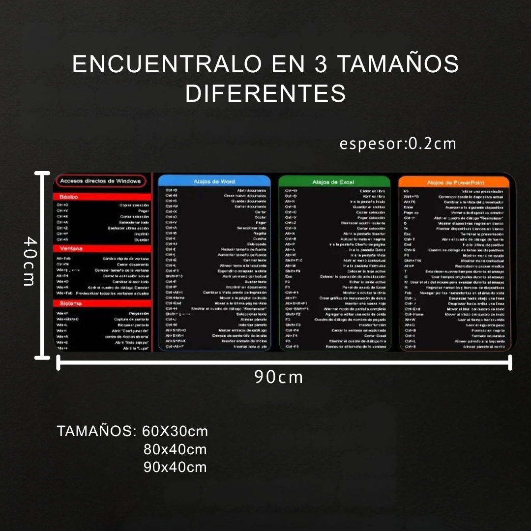 MousePad Con Atajos Para Excel